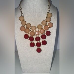 💖 Gold, Pink, Peach & Ivory Statement Bib Necklace 💖
